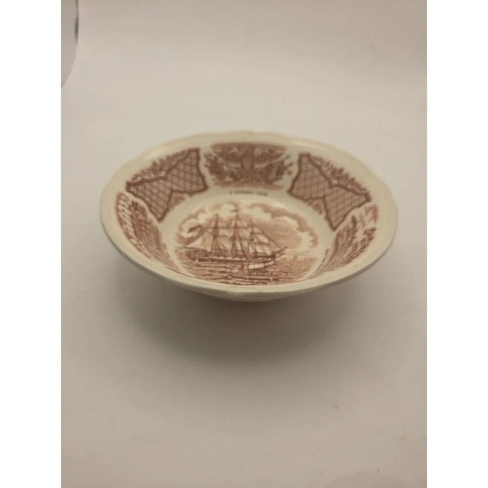 Vintage Alfred Meakin Fair Winds Brown Transferware Fruit Bowl – 5.25″  Stafford